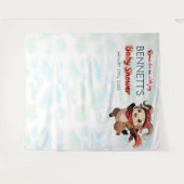 Tenture Cute Ram Winter Baby Shower Tapestry (Devant (Horizontal))