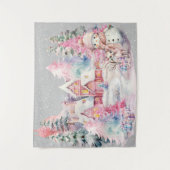 Tenture Cute rose Snowman hiver Wonderland (Devant)