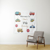 Tenture Cute Service Vehicle Birthday bash welcome sign  (En situation)