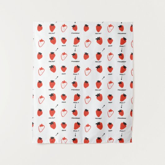 Tenture Cute Strawberry Pattern Tapestry Room Decor (Devant)