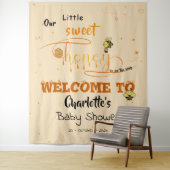 Tenture Cute Sweet Honey and Kawaii Eyeball Text Backdrop (En situation)