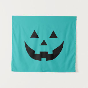 Tenture Cute turquoise Jack-o'-lantern drôle Halloween