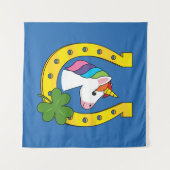 Tenture Cute Unicorn le jour de la Saint Patrick (Devant (Horizontal))