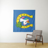 Tenture Cute Unicorn le jour de la Saint Patrick (En situation (horizontale))