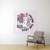 Tenture Cute Valentine's Cat Design - Feline the Love (En situation (horizontale))