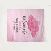 Tenture Cute Watercolor Cloud Baby Girl Shower Backdrop (Devant (Horizontal))