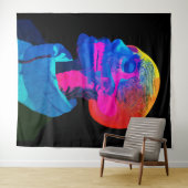 Tenture Cyber-crâne - Anatomie futuriste (En situation (horizontale))