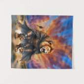 Tenture Cyber Lion of the Wastelands  (Devant (Horizontal))