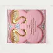 Tenture Cygne de diamant rose conception d'arche de mariag (Devant (Horizontal))