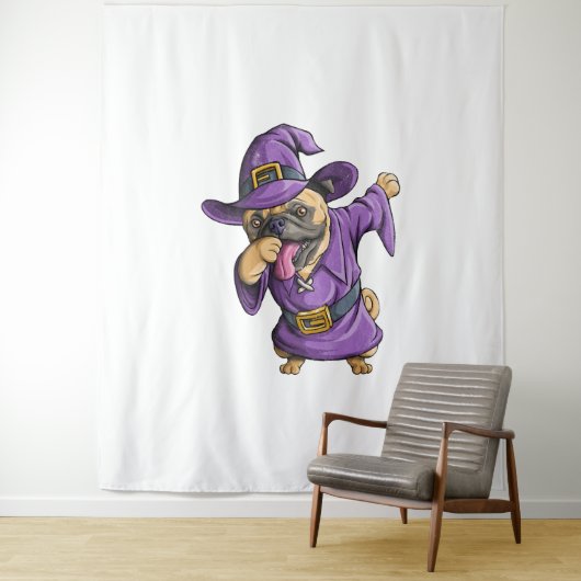 Tenture Dabbing sorcier Carlin mignon Carlins Halloween Da (En situation)