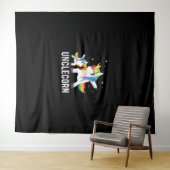 Tenture Dabbing Unclecorn, Funny Unicorn Lover Tee pour Un (En situation (horizontale))