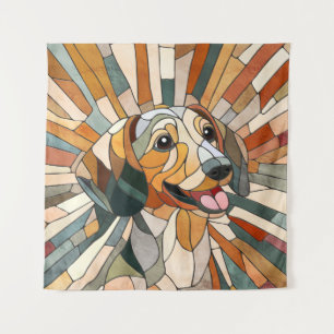 Tenture Dachshund chien - Doxie -mosaïque colorée