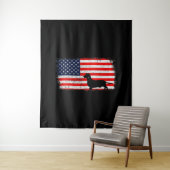 Tenture Dachshund Drapeau Vintage (En situation)