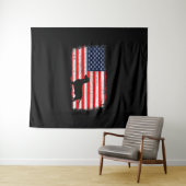 Tenture Dachshund Drapeau Vintage (En situation (horizontale))