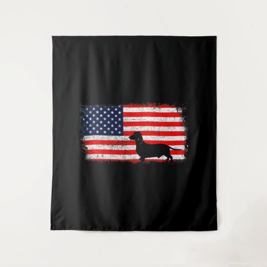 Tenture Dachshund Drapeau Vintage (Devant)