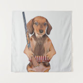 Tenture Dachshund Life est meilleur avec Weiner Xmas Poste