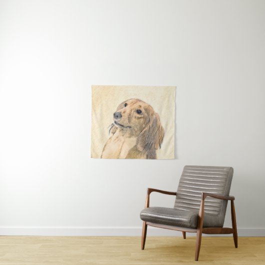 Tenture Dachshund (Longhaerien) Peinture - Art Chien origi (En situation (horizontale))