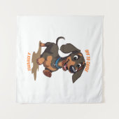 Tenture Dachshund qui va causer une pagaille (Devant (Horizontal))
