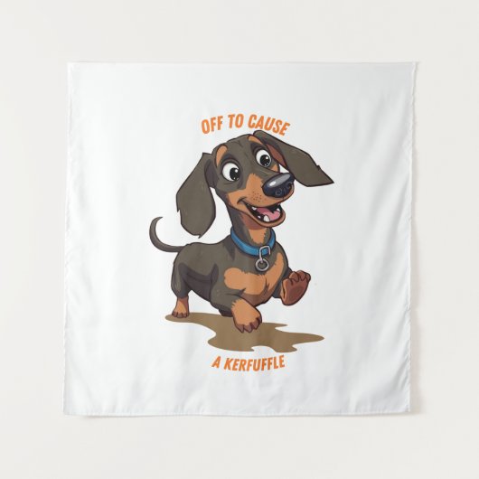 Tenture Dachshund qui va causer une pagaille (Devant)