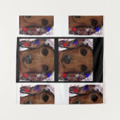 Tenture Dachshund Rouge      (Devant (Horizontal))