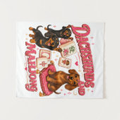 Tenture Dachshunds et Mahjong (Devant (Horizontal))