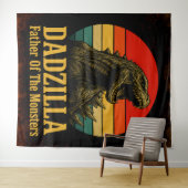 Tenture Dadzilla père des monstres fête des pères (En situation (horizontale))