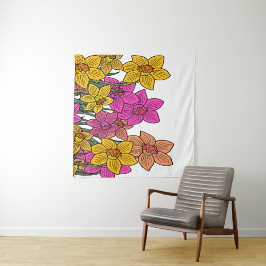Tenture Daffodils colorés Fleurs Design (En situation (horizontale))