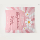 Tenture Daisée rose rétro les années 70 Bachelorette (Devant (Horizontal))