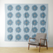 Tenture Daisy Bleue (En situation (horizontale))