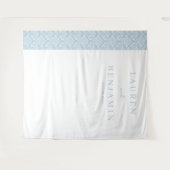 Tenture Damas Bleu Élégant (Devant (Horizontal))