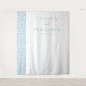 Tenture Damas Bleu Élégant (Devant)