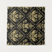 Tenture Damask Black Gold : Classic Ornament. (Devant (Horizontal))