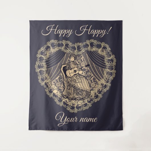 Tenture Dame avec guitare (Devant)