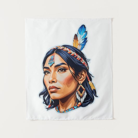 Tenture Dame Indienne d'Amérique du Nord (Devant)