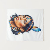 Tenture Dame Indienne d'Amérique du Nord (Devant (Horizontal))