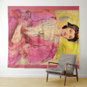 Tenture dame rose (En situation (horizontale))