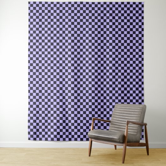 Tenture Damier lilas français (En situation)