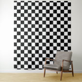 Tenture Damier noir et blanc (En situation)