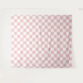 Tenture Damier Rose Bébé (Devant (Horizontal))