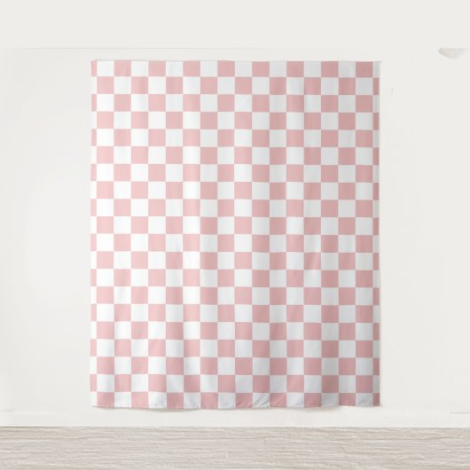 Tenture Damier Rose Bébé (Devant)
