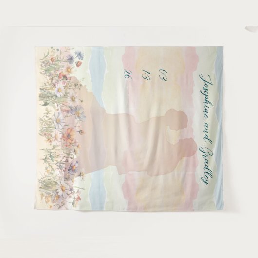 Tenture Dancing Couple Personalized Wedding Backdrop (Devant (Horizontal))