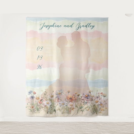 Tenture Dancing Couple Personalized Wedding Backdrop (Devant)