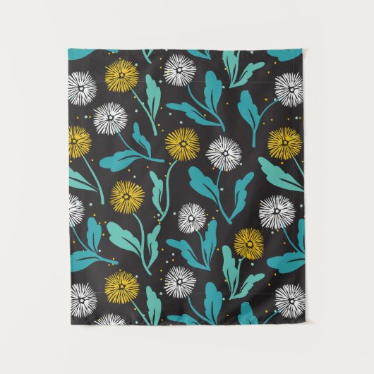 Tenture Dandelion de printemps Fleurs et design Feuille (Devant)