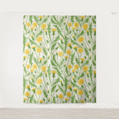 Tenture Dandelions, vert, jaune et blanc (Devant)