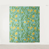 Tenture Dandelions, vert, jaune et bleu (Devant)