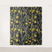 Tenture Dandelions, vert, jaune et noir (Devant)