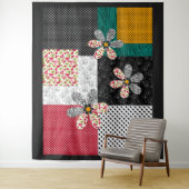 Tenture Dans un motif rustique patchwork de couleurs multi (En situation)