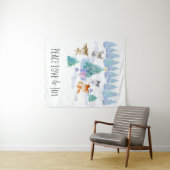 Tenture Danse Animaux de forêt Noël Aquarelle (En situation (horizontale))