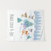 Tenture Danse Animaux de forêt Noël Aquarelle (Devant (Horizontal))