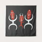 Tenture Danseurs tribaux africains abstraits (Devant)